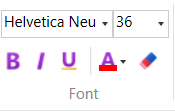 Picture showing the Ribbon Font Group. 